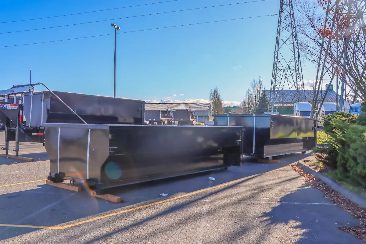 Roll-off dumpster ready for waste disposal at job site for 12 Yard Dumpster Rental in Sheldon